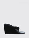 round suede wedge flip-flops