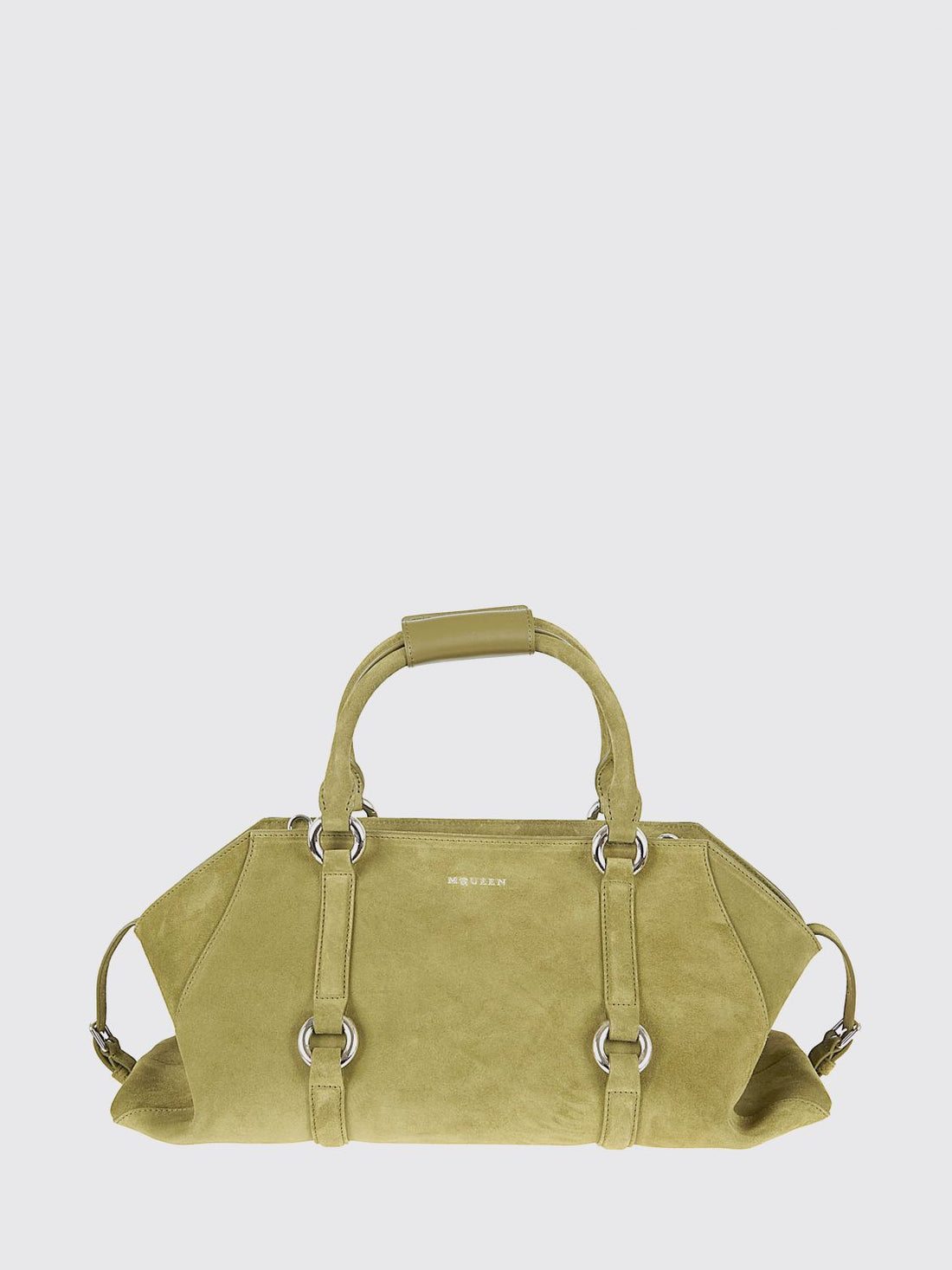 MCQUEEN OS suede farringdon bag