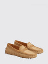driver loafers in raffia and leather
