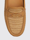 driver loafers in raffia and leather