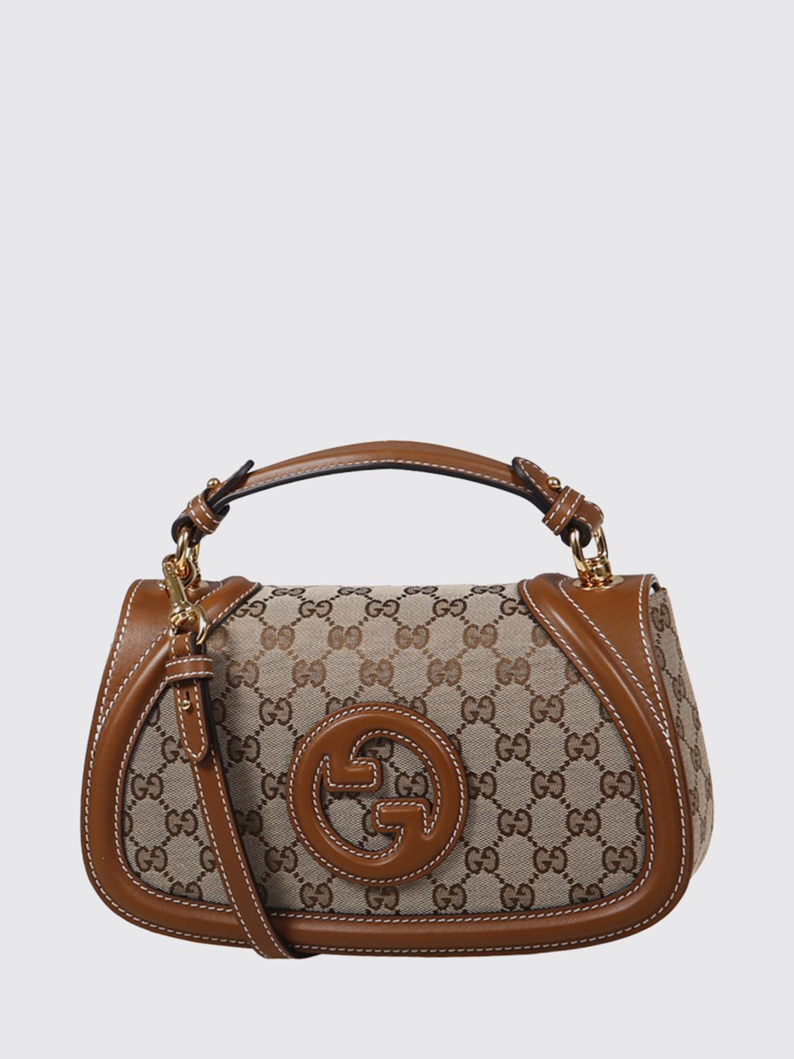 blondie medium gg fabric and leather handbag with detachable strap