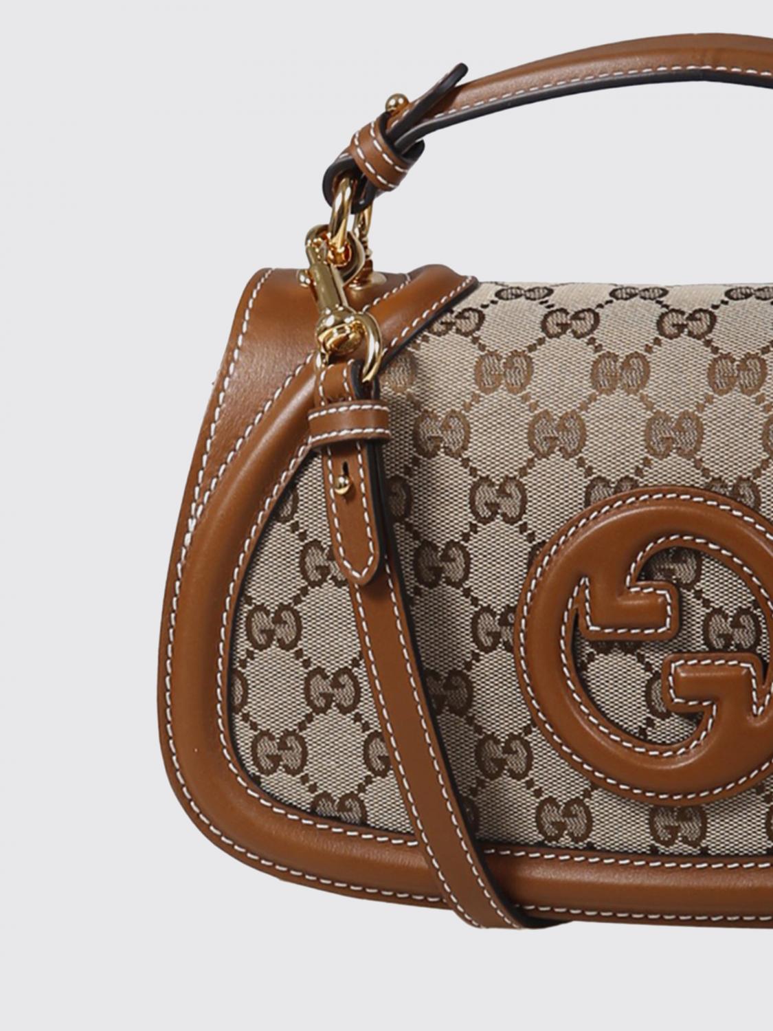 blondie medium gg fabric and leather handbag with detachable strap