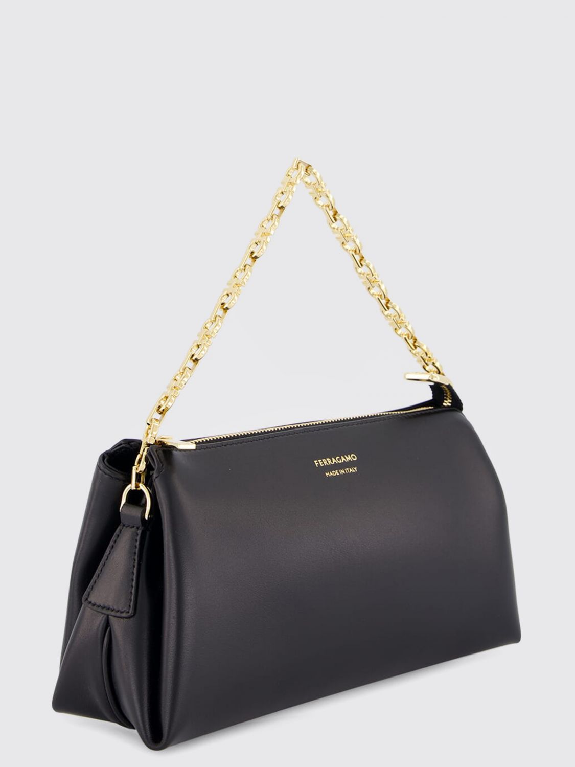 rectangular smooth calfskin mini bag with metal mesh handle