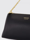 rectangular smooth calfskin mini bag with metal mesh handle
