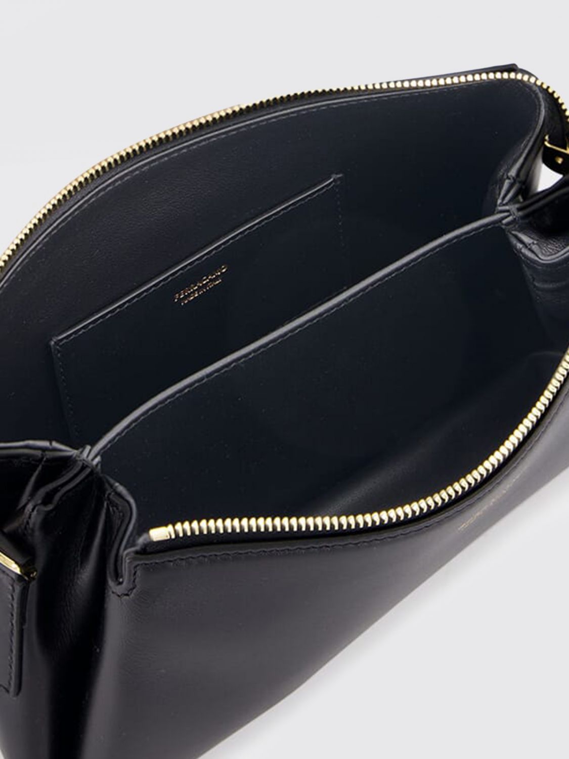 rectangular smooth calfskin mini bag with metal mesh handle
