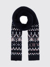 rectangular wool-blend scarf with jacquard logo