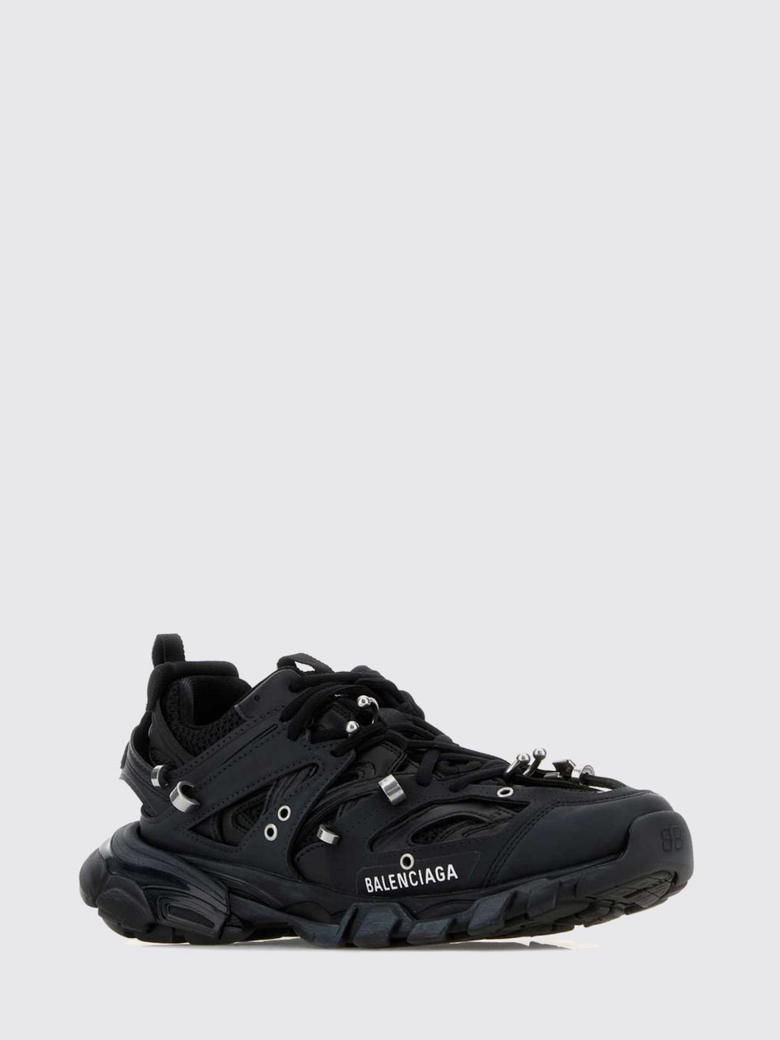 BALENCIAGA 40 track piercing mesh trainers with jewel applications