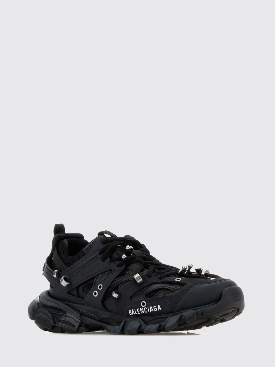 track piercing mesh trainers with jewel applications
