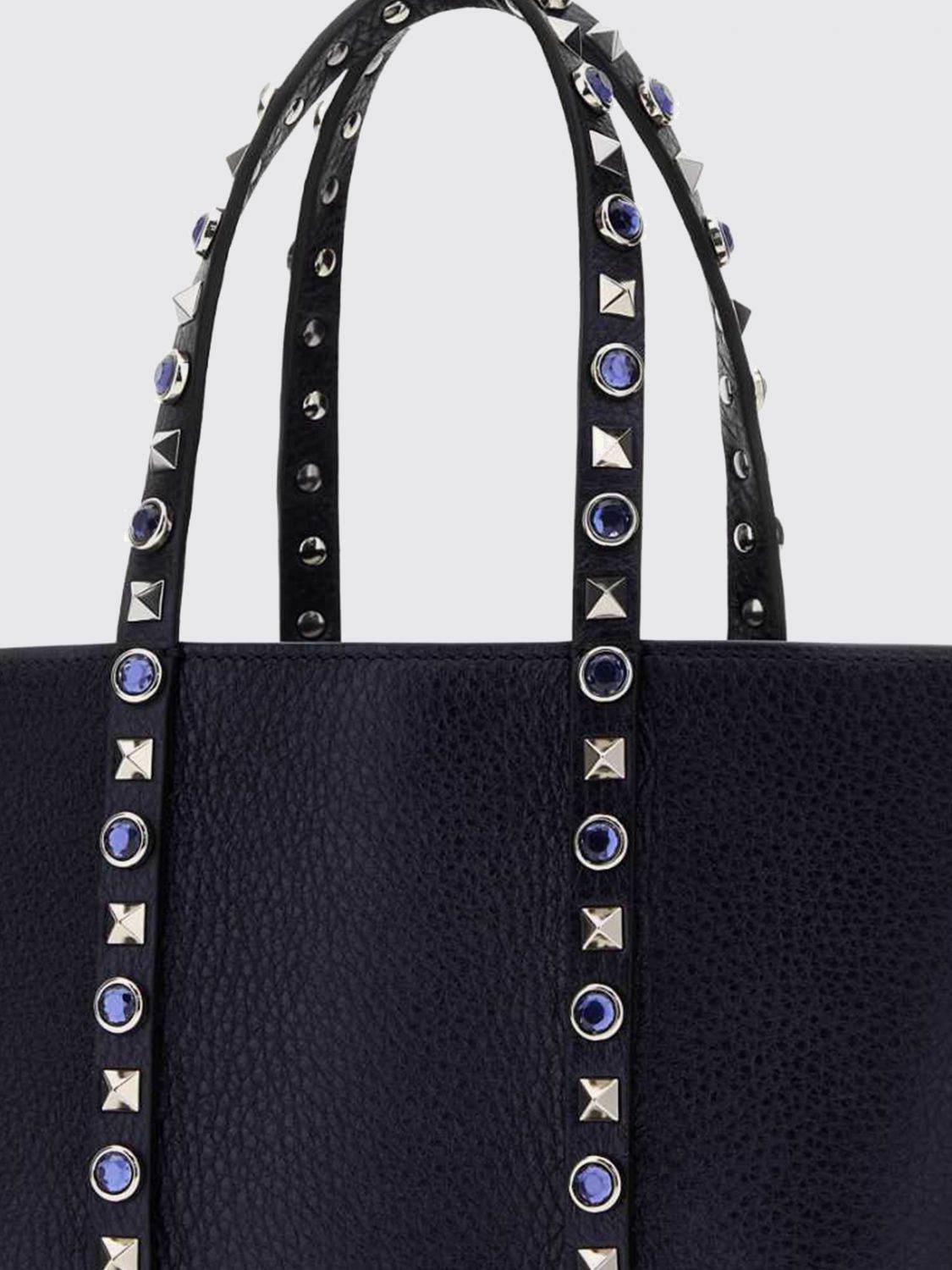 rockstud mini handbag in leather with crystals