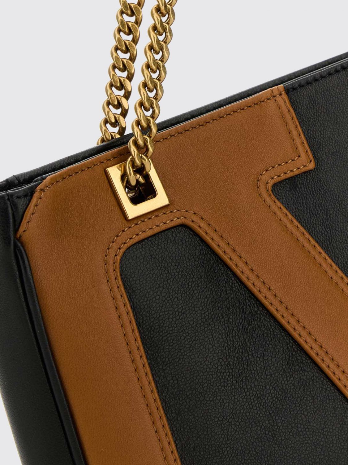 viva superstar leather shoulder bag with vlogo logo