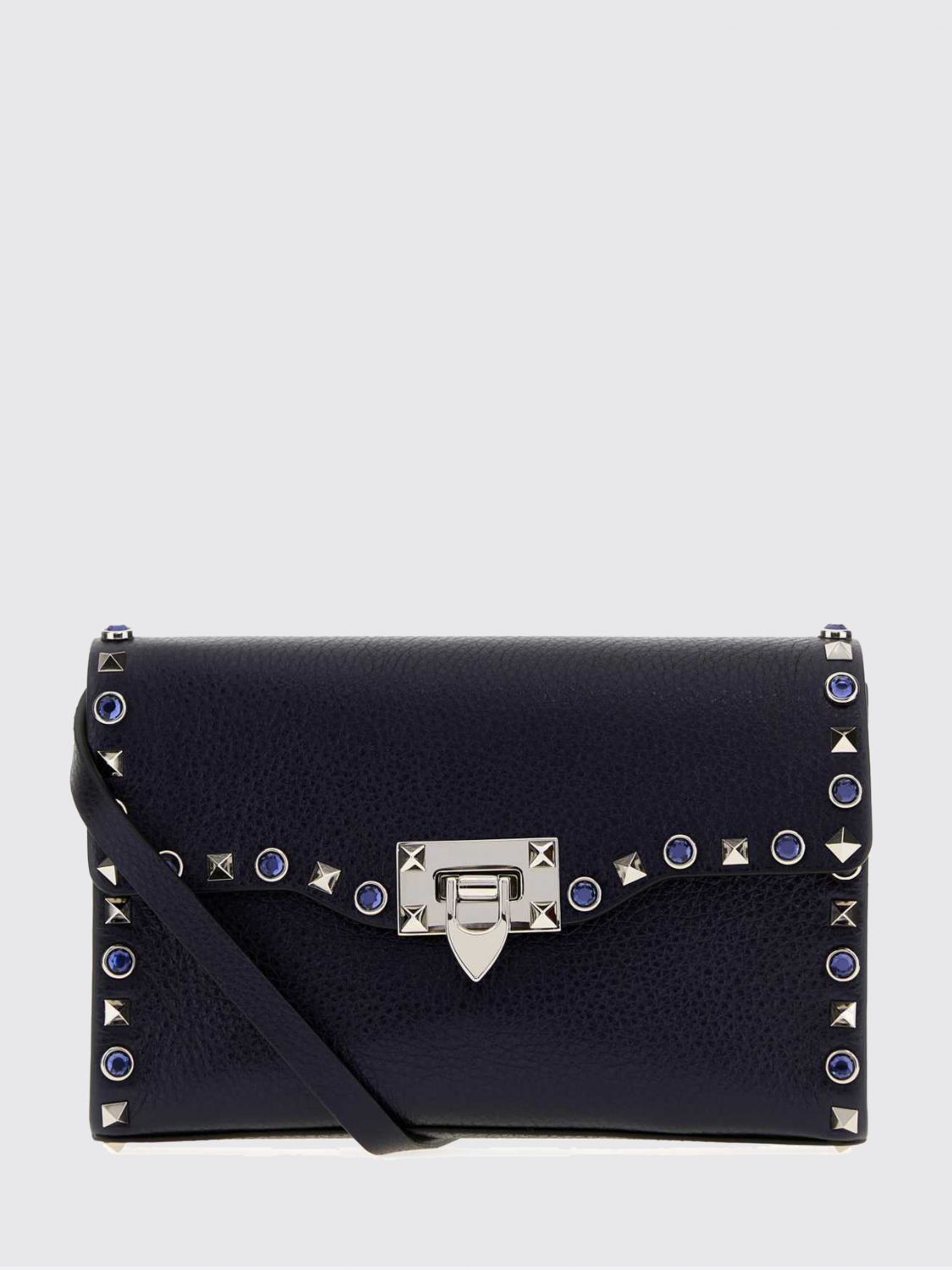 rockstud mini bag in hammered leather with crystals