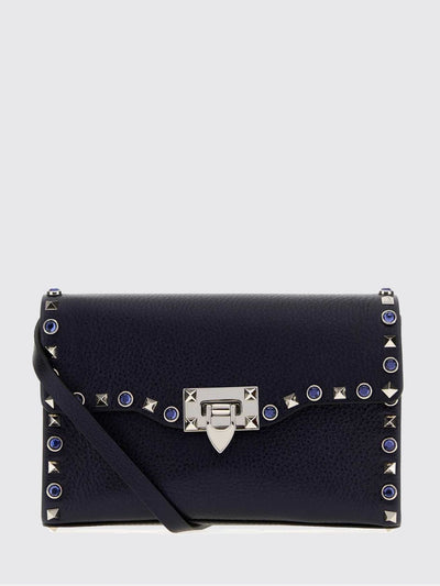 rockstud mini bag in hammered leather with crystals