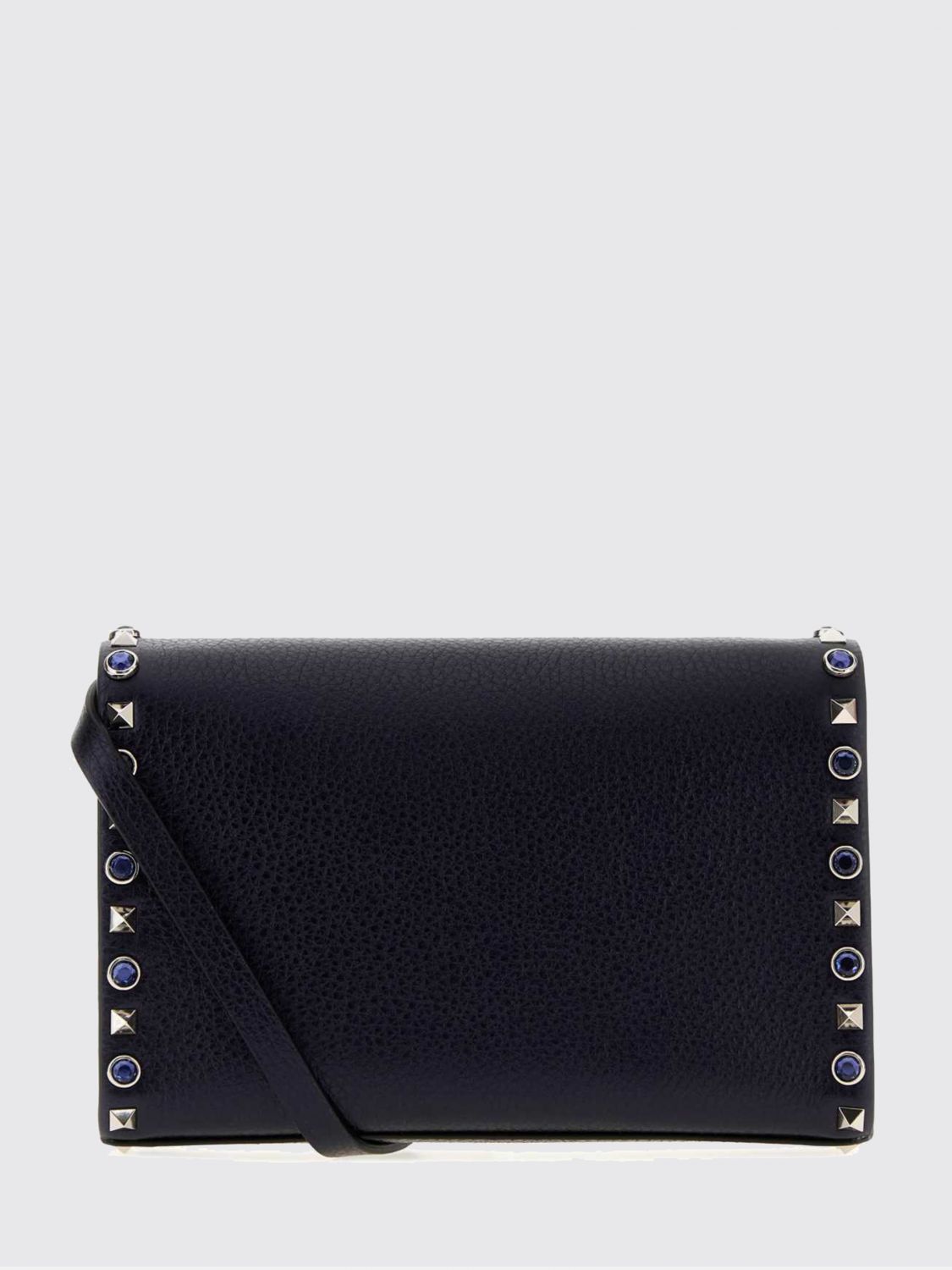 rockstud mini bag in hammered leather with crystals