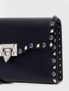 rockstud mini bag in hammered leather with crystals