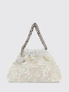 small falabella sequined satin handbag with chain detail