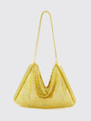 pixel aluminum shoulder bag with metal mesh handle