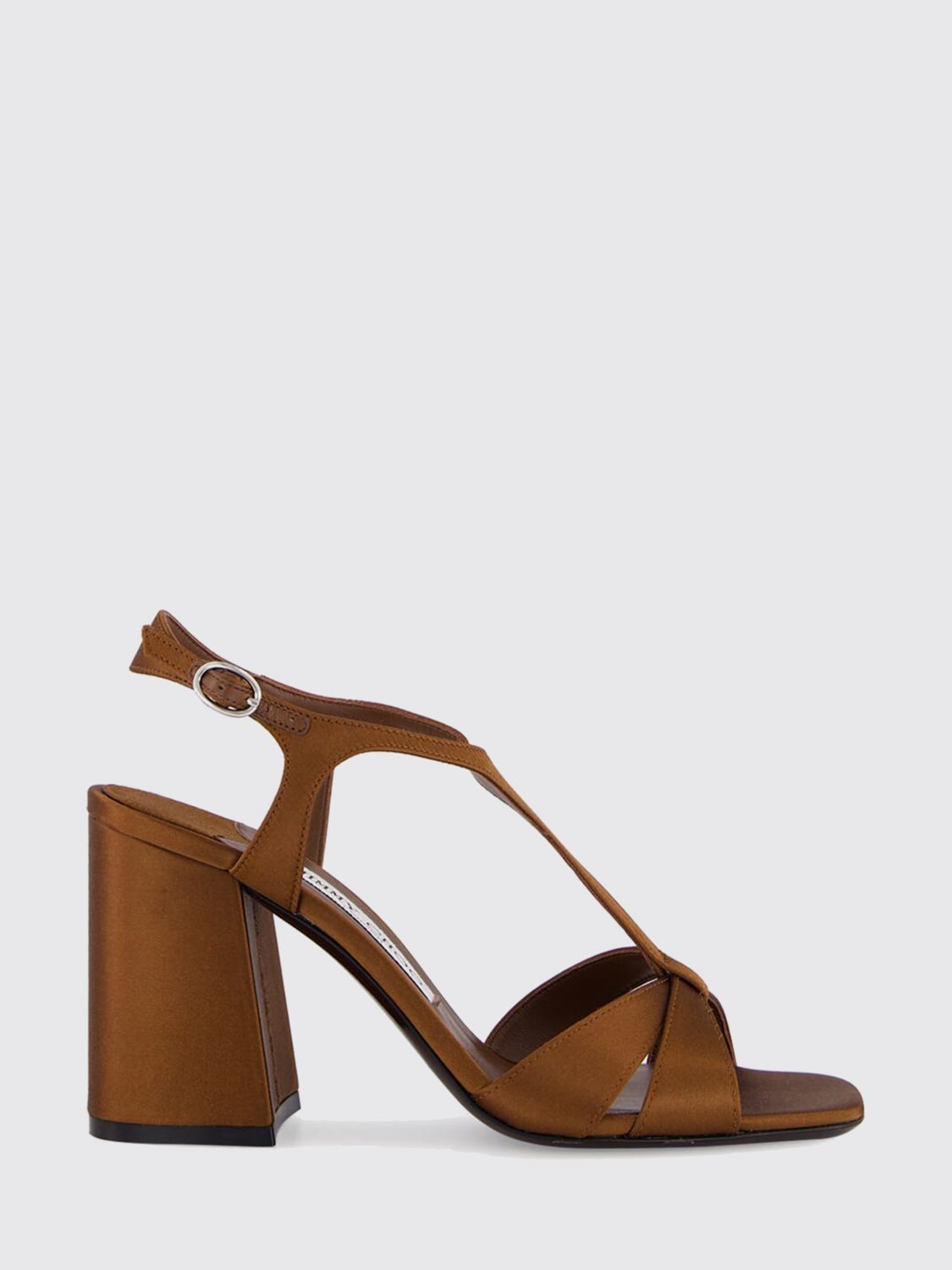 kesia satin t-strap sandals with a high block heel