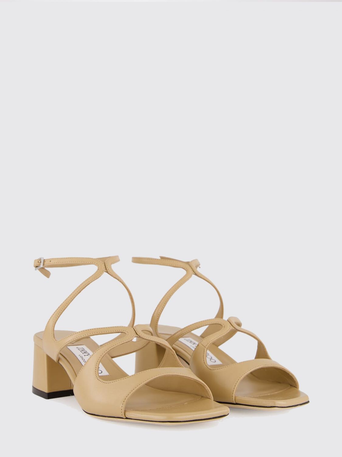 azilia nappa leather sandals with low heel and square toe