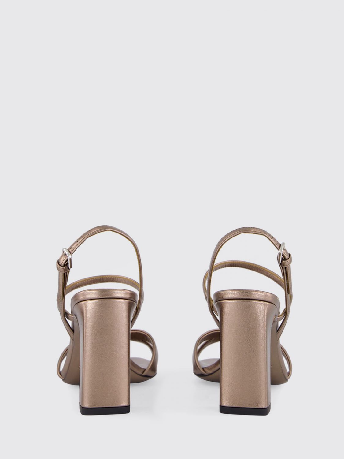 elsy laminated nappa leather sandals with high block heel