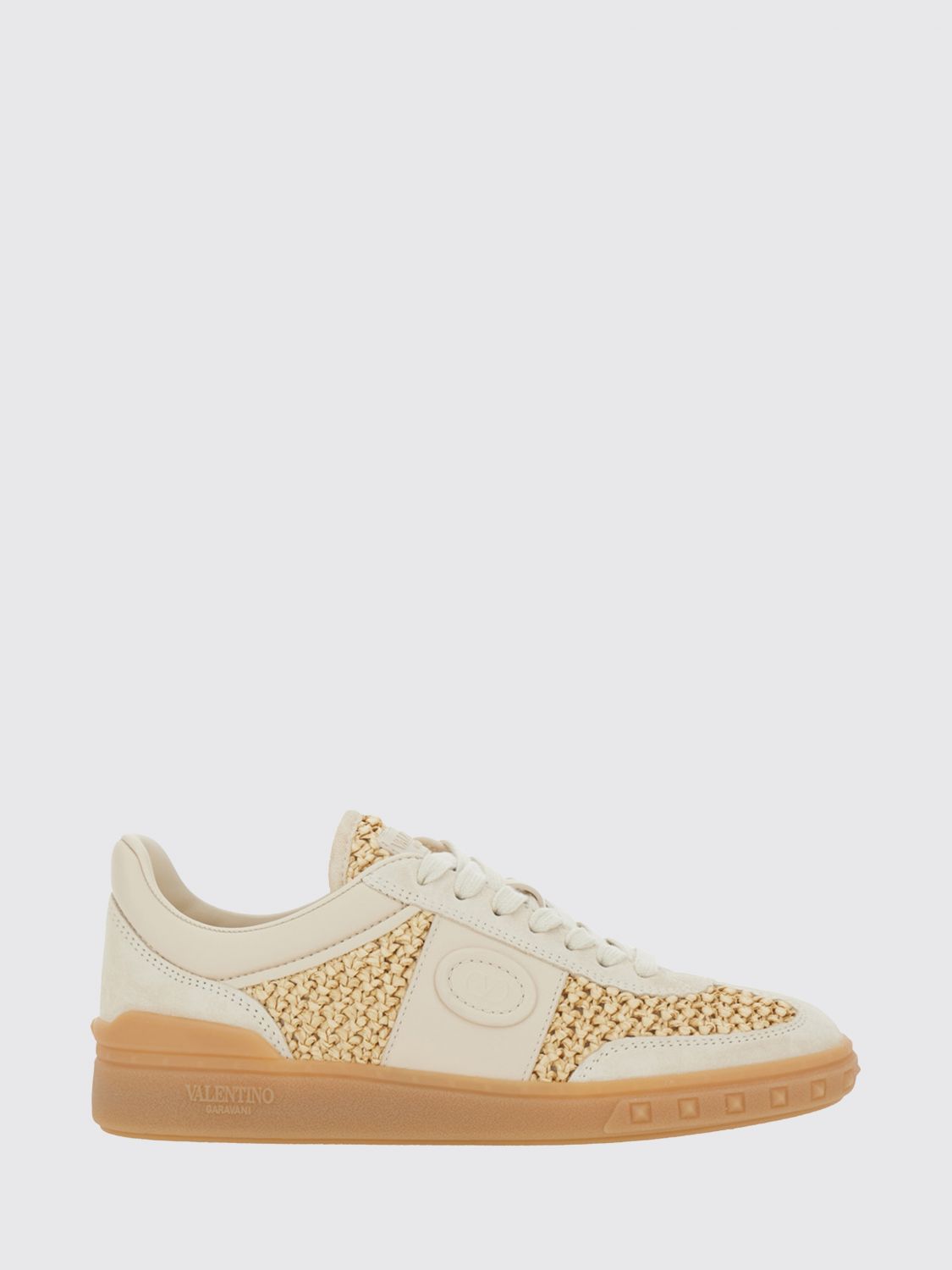 upvillage low-top sneakers in raffia and leather with vlogo