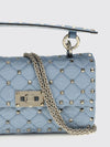 rockstud spike mini handbag in embroidered viscose with studs