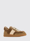 suede and shearling low-top trainers with vlogo signature
