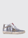mid-star leather and suede trainers with distressed effect