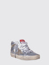 mid-star leather and suede trainers with distressed effect