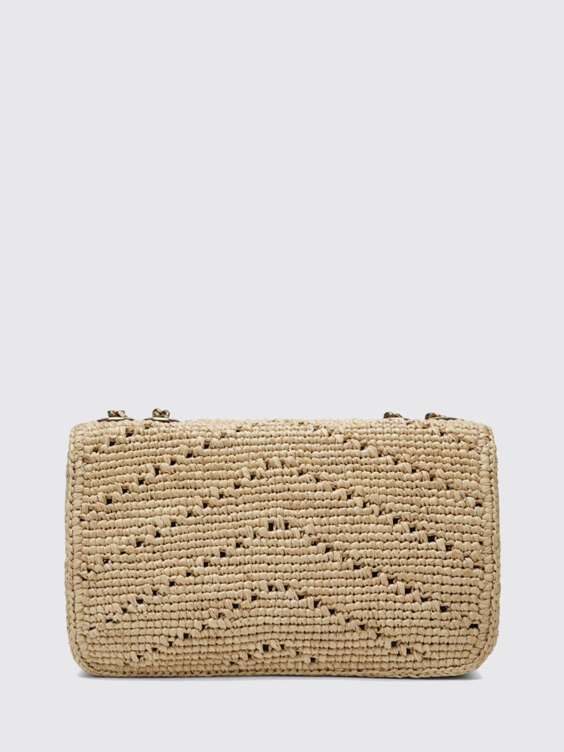 SAINT LAURENT OS loulou small crochet raffia shoulder bag with ysl monogram