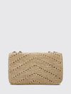 loulou small crochet raffia shoulder bag with ysl monogram