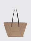 cotton tote bag with double leather handles