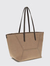 cotton tote bag with double leather handles