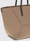cotton tote bag with double leather handles