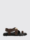 suede thong sandals with low heel and strap
