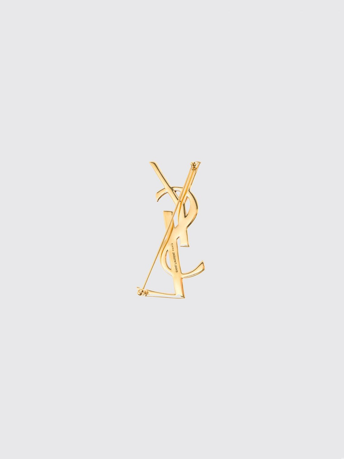 SAINT LAURENT OS cassandre ysl monogram brooch in brass