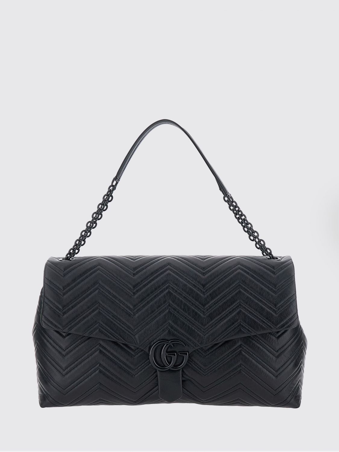 large gg marmont black quilted nappa shoulder bag by