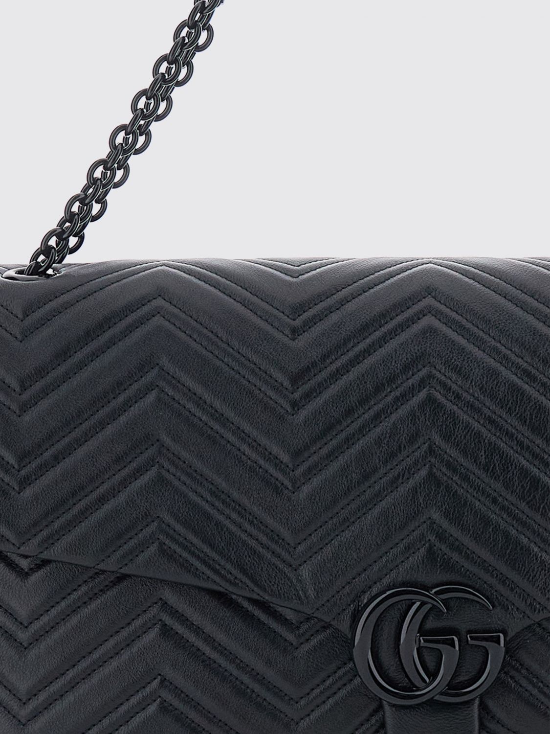 large gg marmont black quilted nappa shoulder bag by