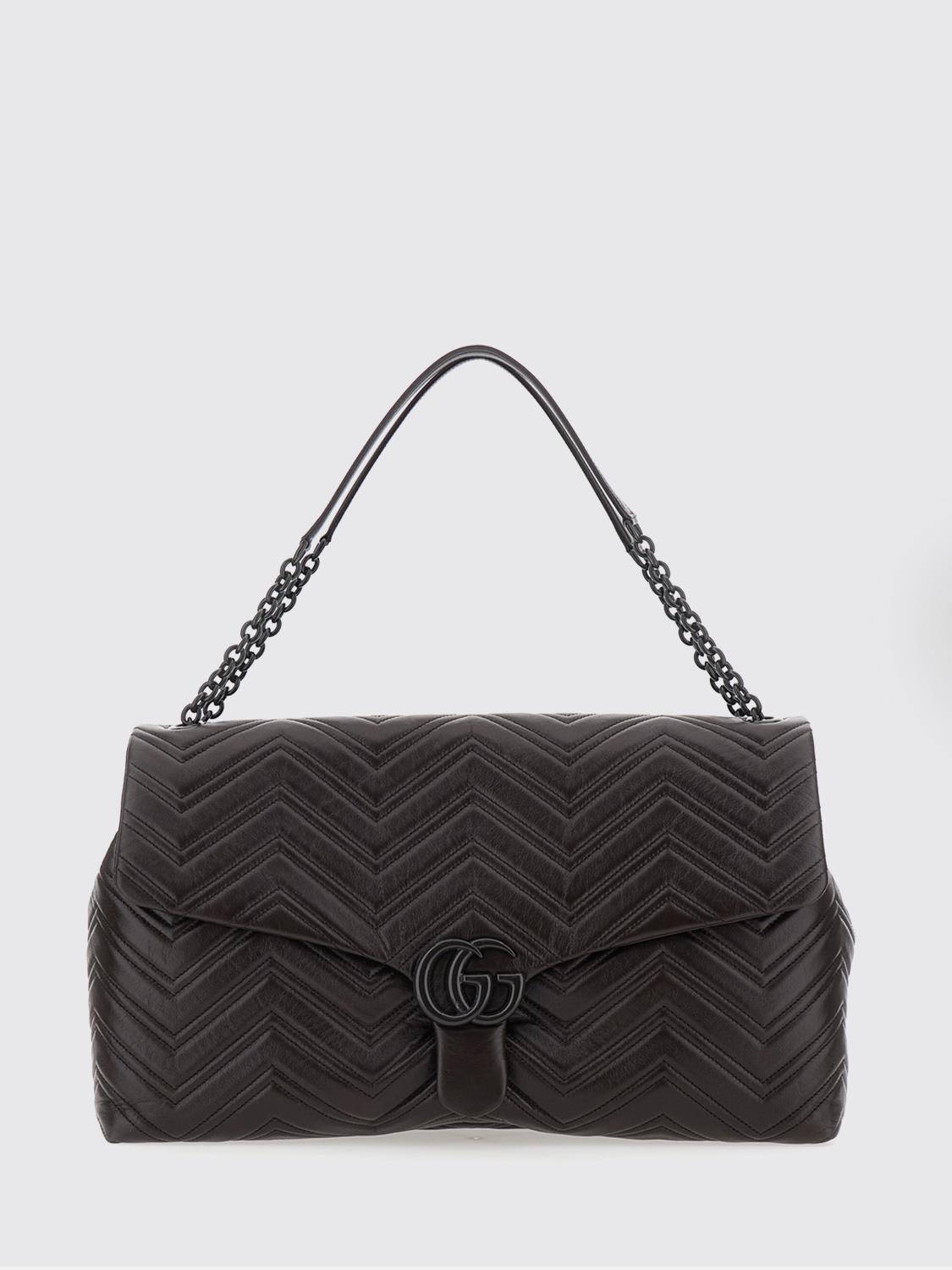 large gg marmont black quilted nappa shoulder bag by