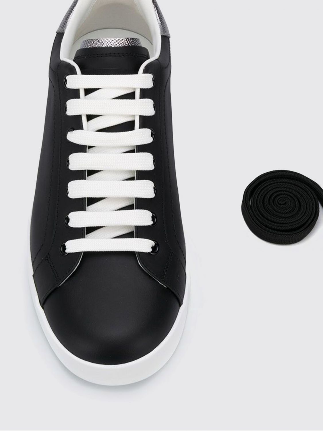 portofino smooth calfskin low-top sneakers with logo