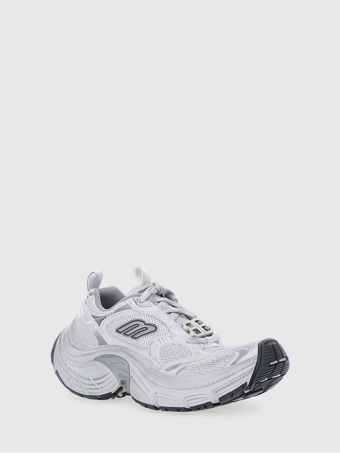 low-top mesh and rubber trainers with chunky sole and double pull-tab