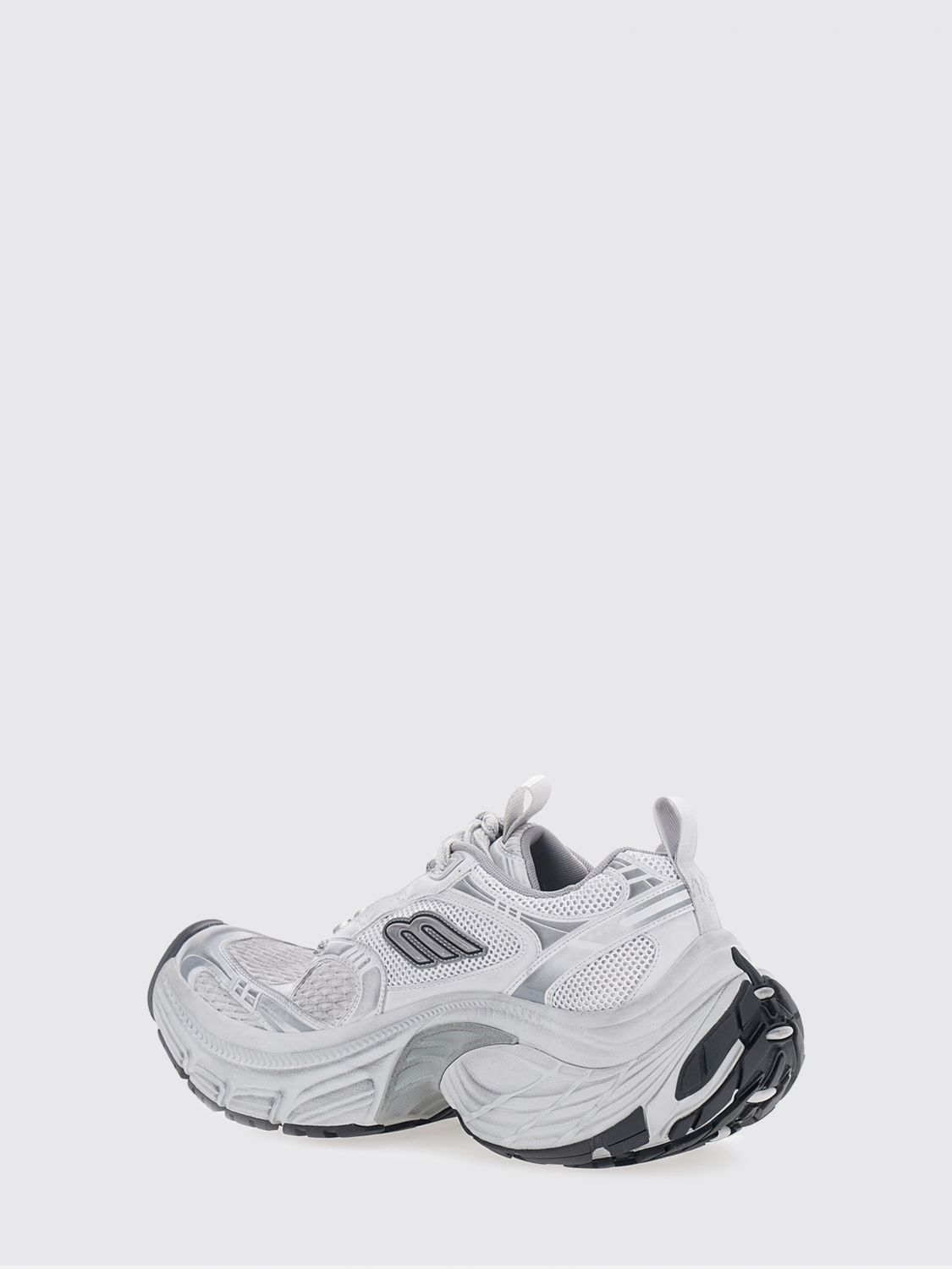 low-top mesh and rubber trainers with chunky sole and double pull-tab