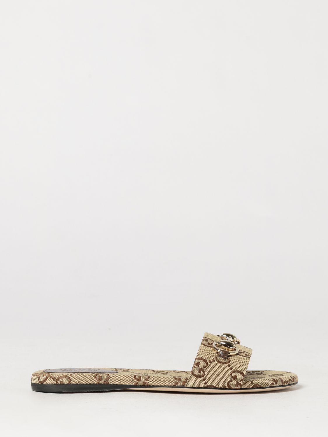 gg jacquard fabric mule sandals with horsebit detail