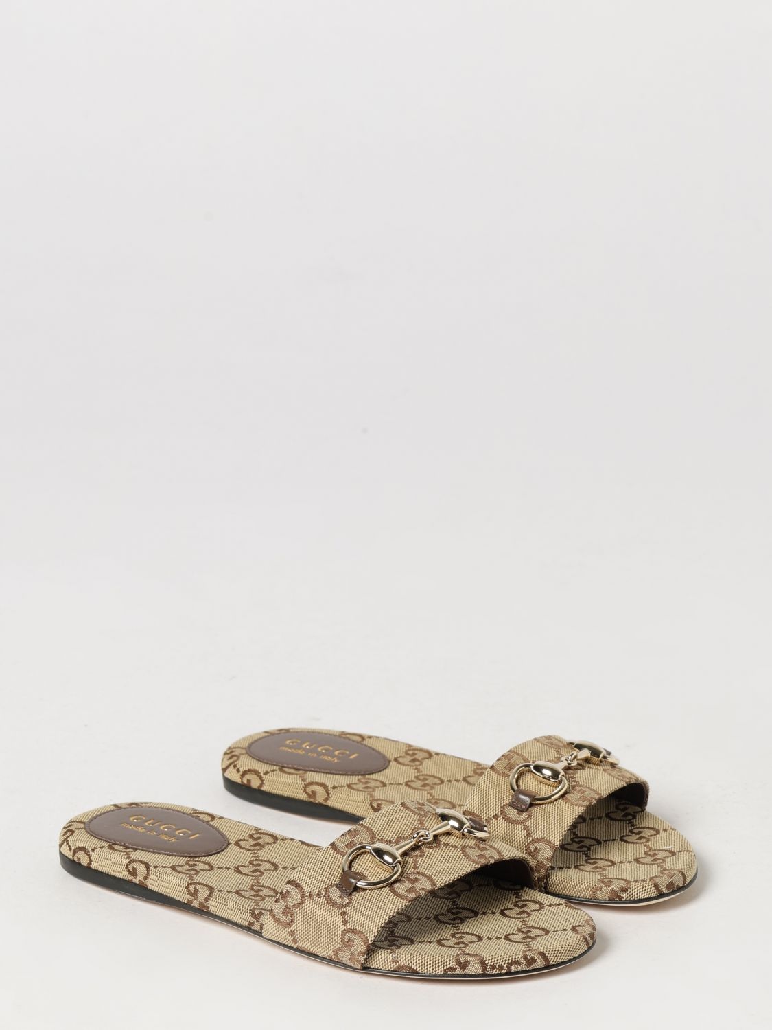 gg jacquard fabric mule sandals with horsebit detail
