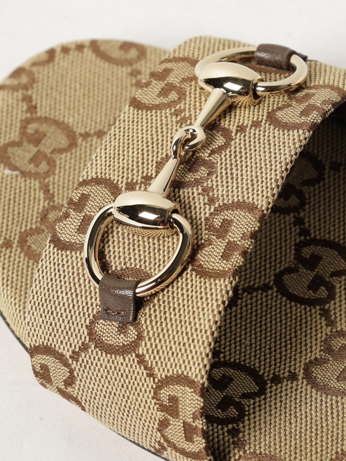 gg jacquard fabric mule sandals with horsebit detail