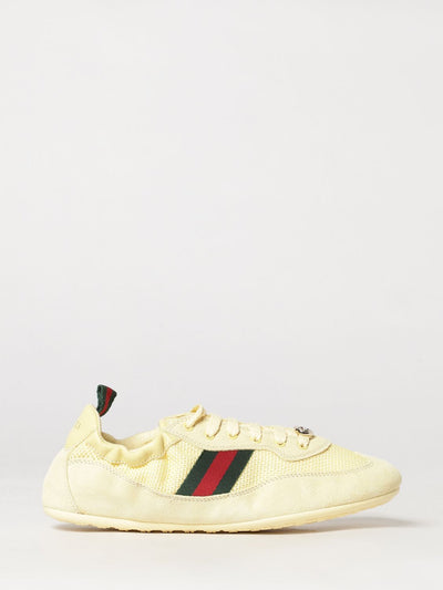 shift low-top suede and mesh sneakers with web stripe