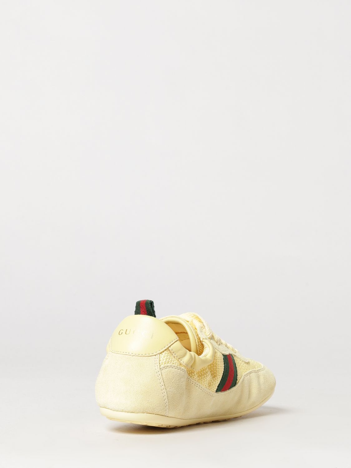 shift low-top suede and mesh sneakers with web stripe