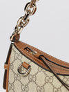 small gg emblem striped gg supreme shoulder bag
