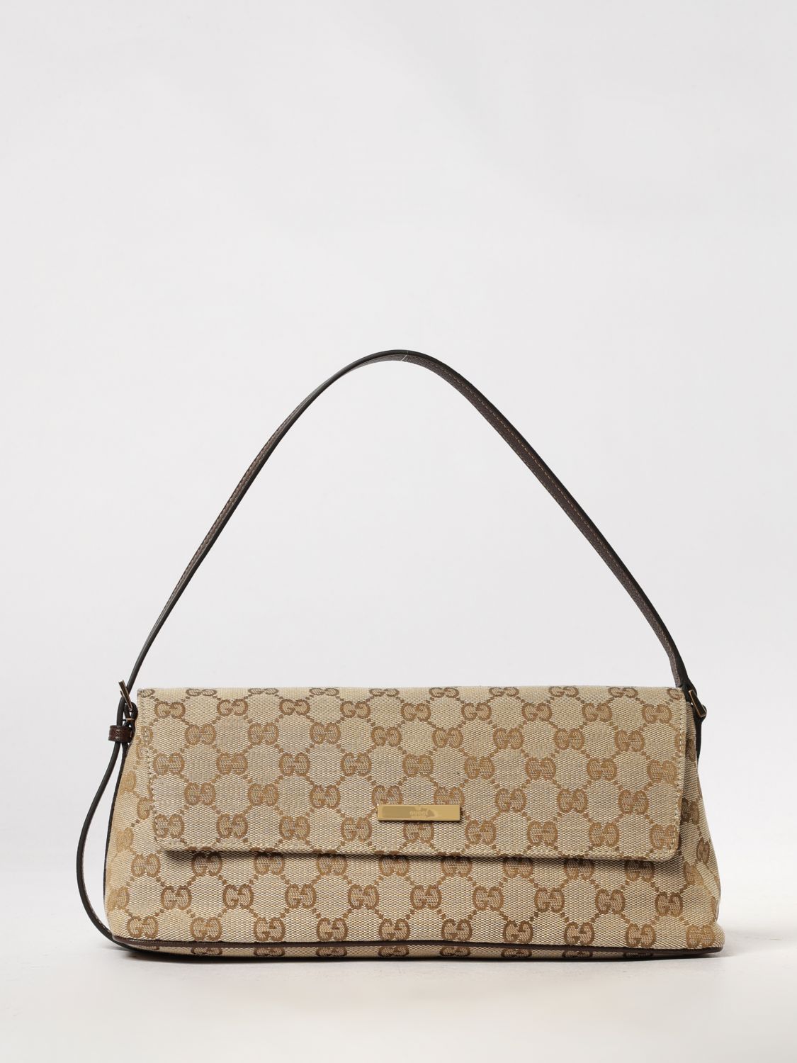 madison gg monogram jacquard shoulder bag with leather handle