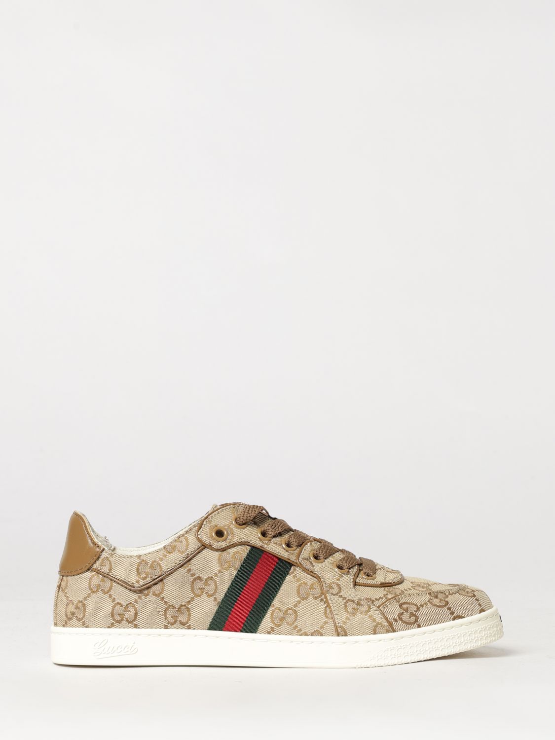 stretch low-top cotton sneakers with jacquard gg monogram