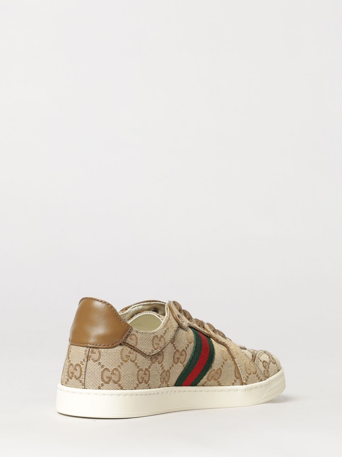 stretch low-top cotton sneakers with jacquard gg monogram